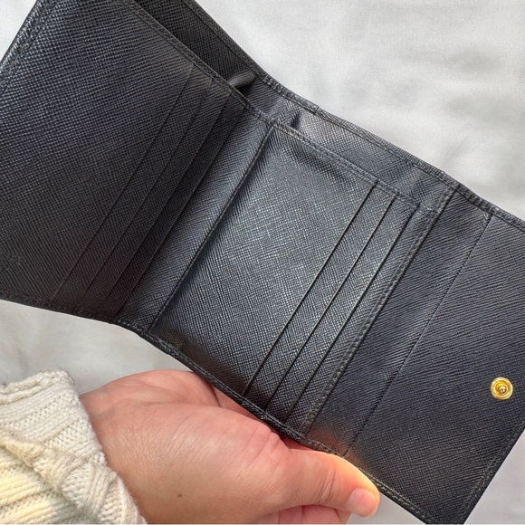 Prada Compact Saffiano Leather Wallet With Kisslock Pouch - Picture 7 of 11